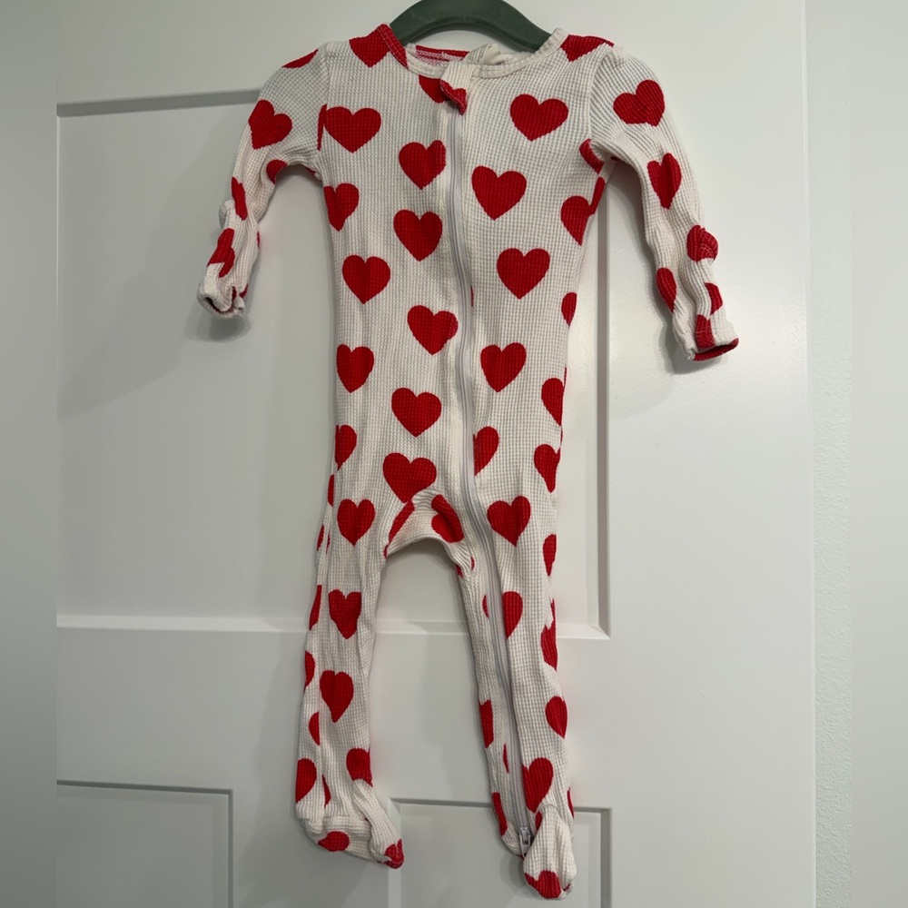 Spearmint Love Heart Patterned Kids One Piece